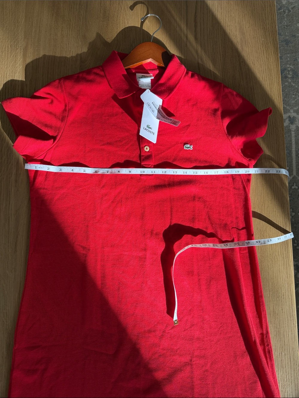Lacoste Women's Stretch Red Polo Dress, size: medium - Picture 7 of 9